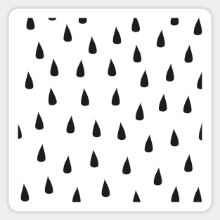 Scandinavian design black and white rain drops Sticker